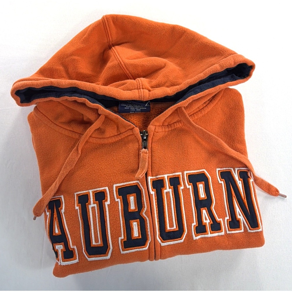 Auburn University Tigers Hoodie Zip Up XL Orange Campus Heritage Sweatshirt